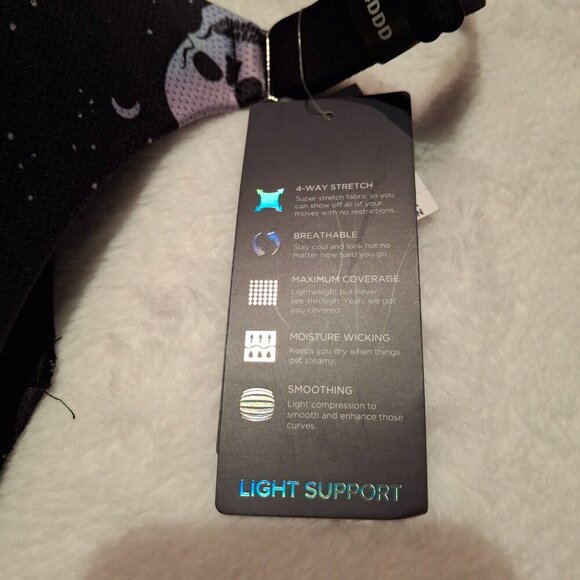 Torrid Active Skulls Sport Bra Sz 44DDD Lightly Padded Adjustable Straps Sports - Picture 13 of 16